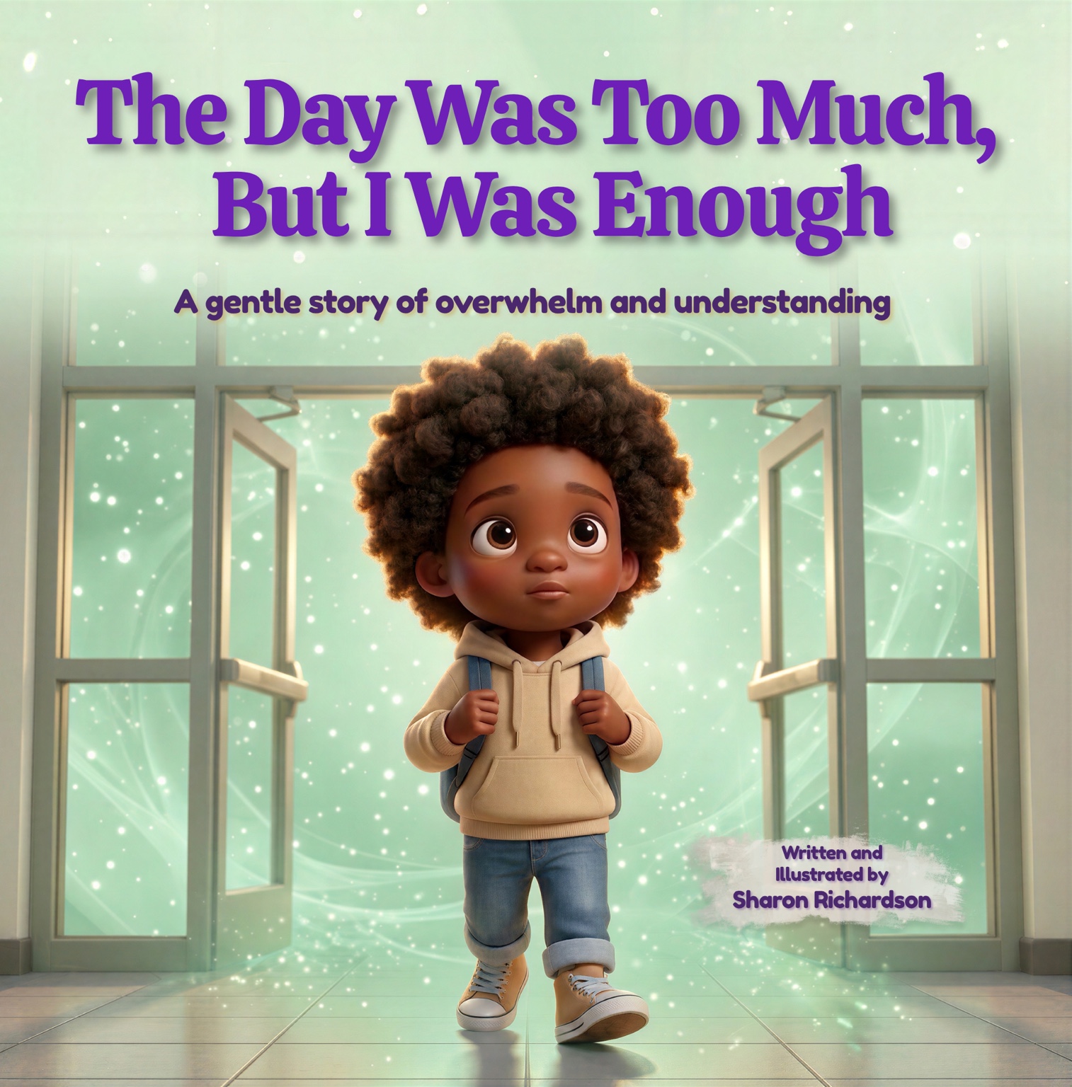 Cover of The Day Was Too Much, But I Was Enough, featuring our beloved character entering school